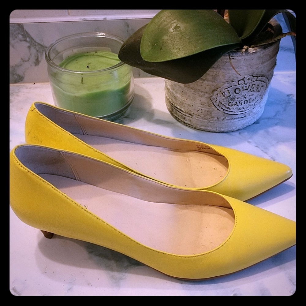 Cole Haan yellow mini heels